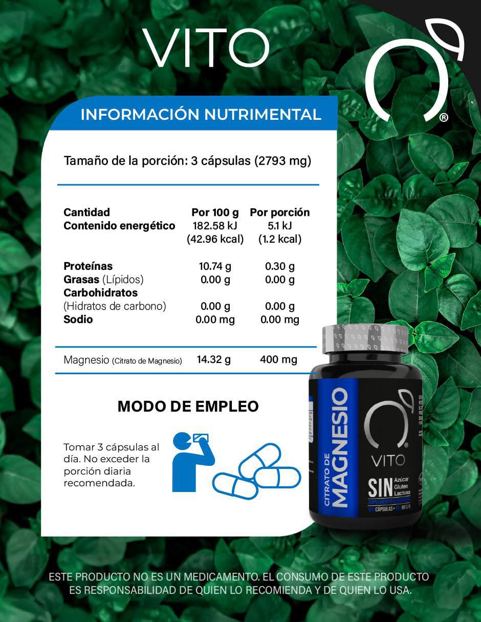 Citrato de Magnesio de 120 cápsulas 3