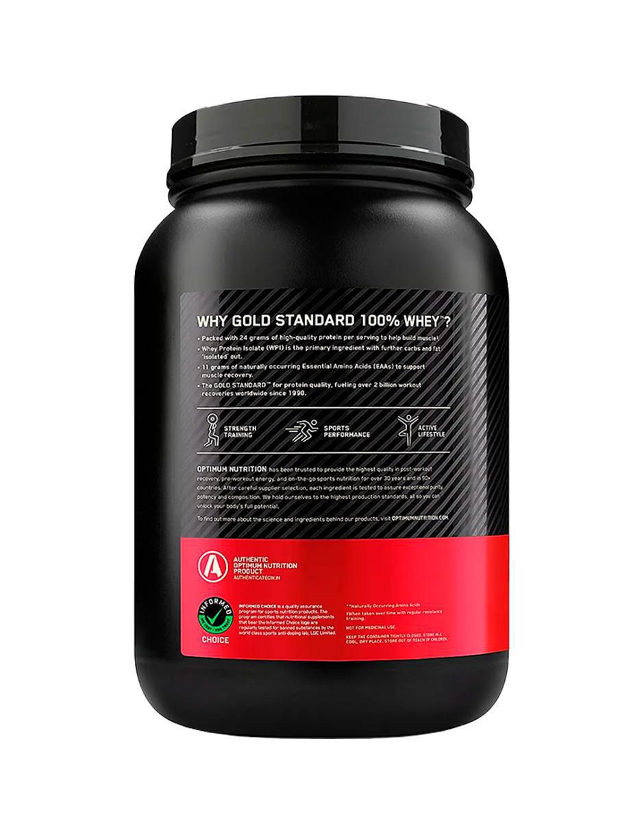 Gold Standard 100% Whey Optimum Nutrition con proteína de suero de leche sabor fresa 3