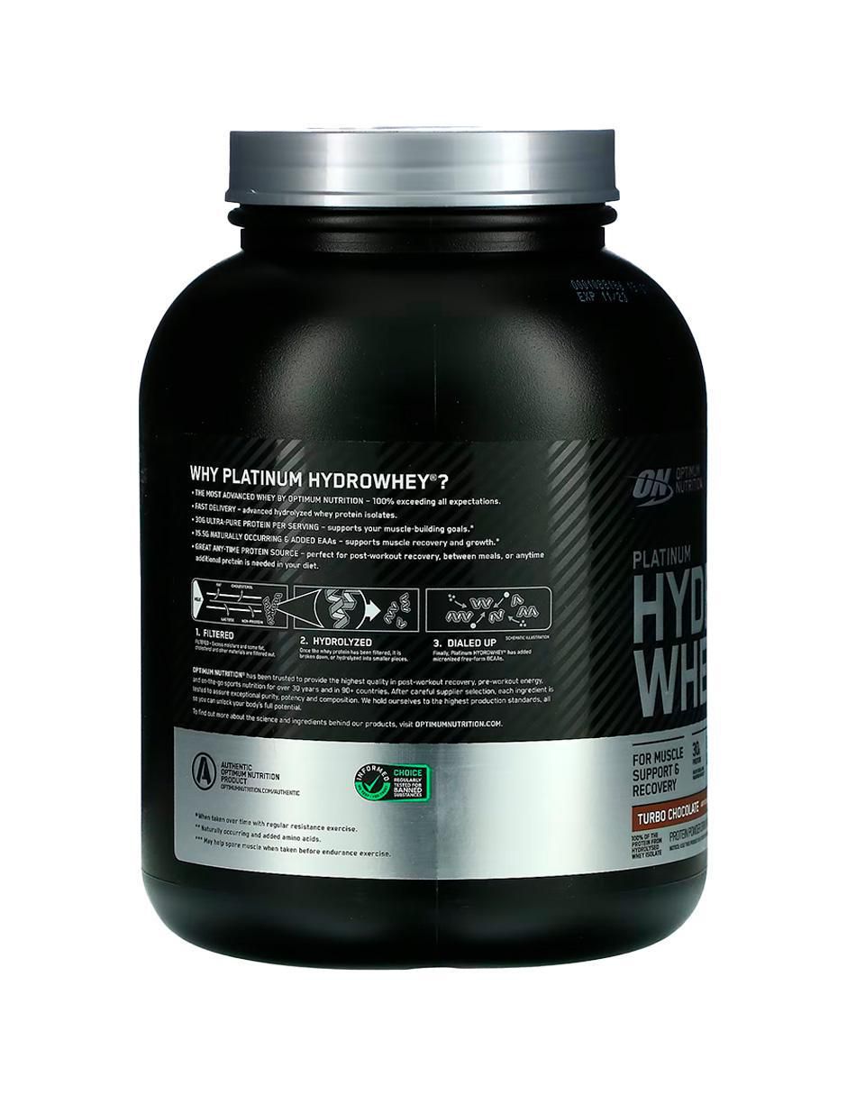 Platinum Hydro Whey Optimum Nutrition con proteína de suero de leche sabor chocolate 2