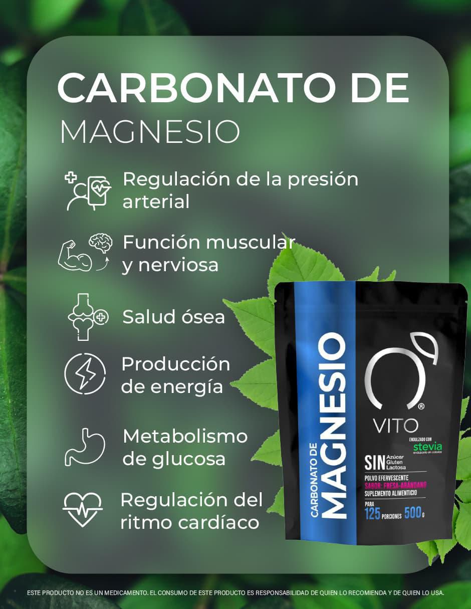 Carbonato de Magnesio VITO con citrato de magnesio sabor fresa y arándano 4