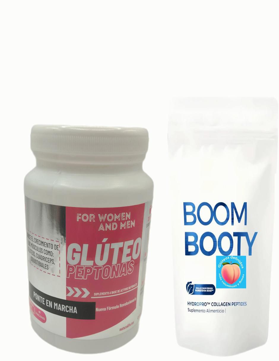 Kit de suplementos alimenticios proteína Boom Booty Glúteo peptonas con proteína Whey y probióticos voluminizador de glúteos Kit de suplementos alimenticios proteína Boom Booty Glúteo peptonas con proteína Whey y probióticos voluminizador de glúteos