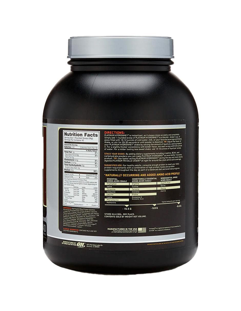 Platinum Hydro Whey Optimum Nutrition con proteína de suero de leche sabor vainilla 2
