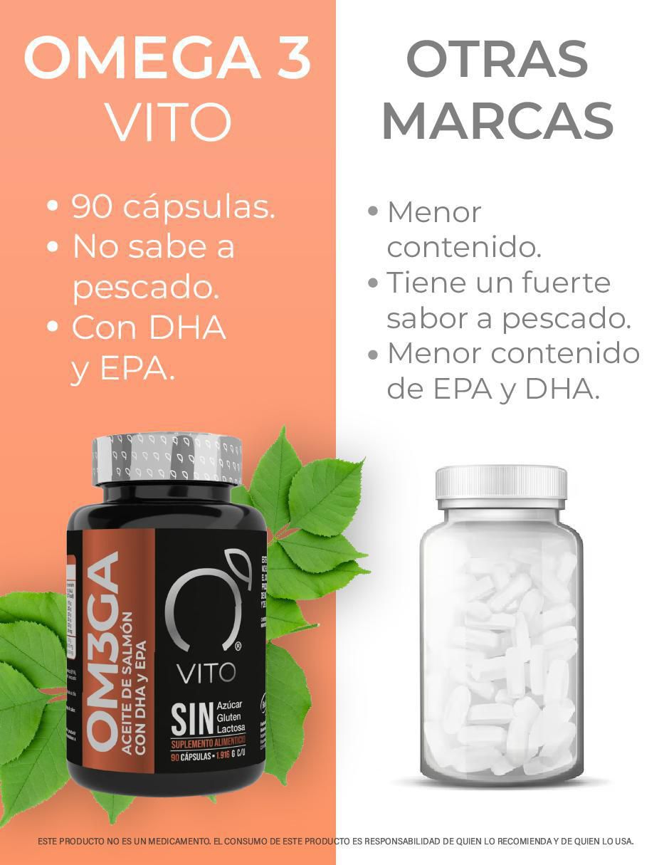 Omega 3 | VITO | Suplemento de Aceite de Salmón Noruego con DHA y EPA c/u de 90 cápsulas 5