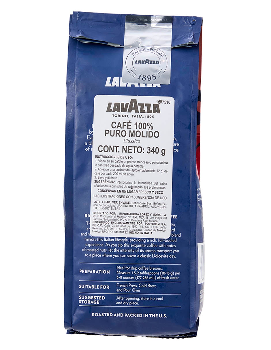 Café molido sabor cacao de Italia Dolcevita Classico 340 g 3