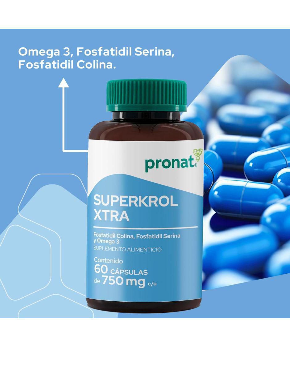 Kit de suplementos alimenticios Superkrol Xtra 60 Cápsulas - Pronat 3