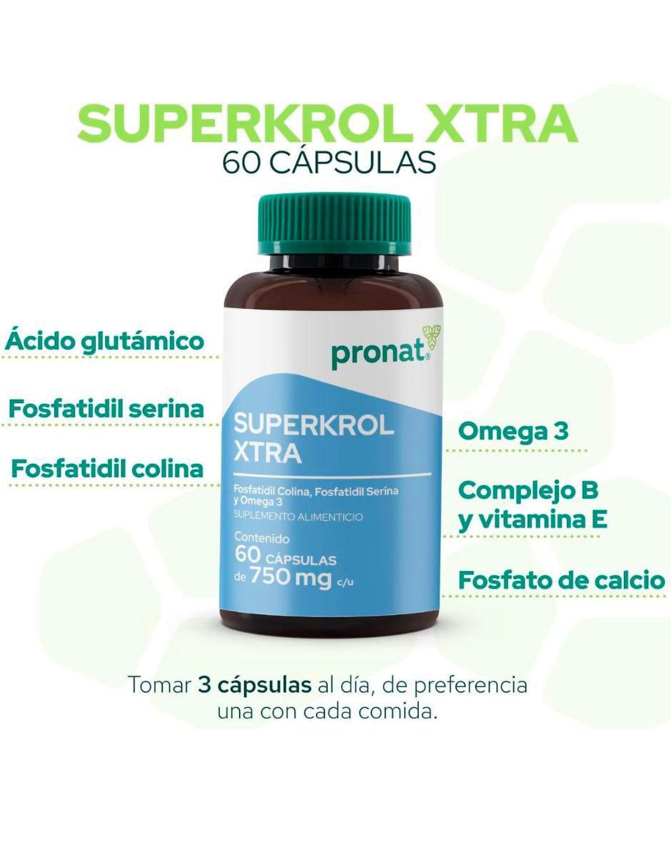 Kit de suplementos alimenticios Superkrol Xtra 60 Cápsulas - Pronat 5