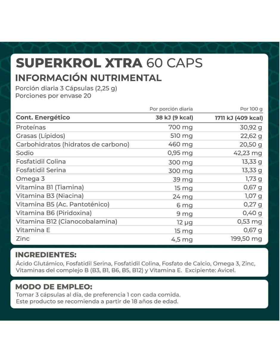 Kit de suplementos alimenticios Superkrol Xtra 60 Cápsulas - Pronat 8