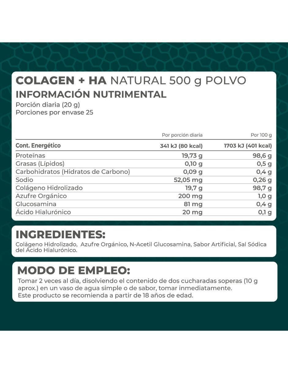 Kit de suplementos alimenticios Colágeno Hidrolizado + HA (500 Gr) - Pronat 6