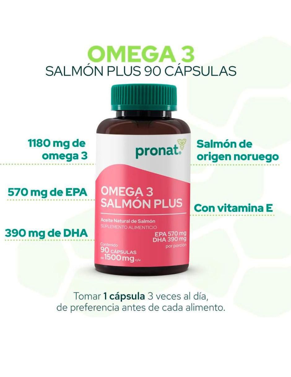 Kit de suplementos alimenticios Salmón Plus Omega 3 con 960 mg de EPA + DHA 90 Cápsulas - Pronat 5