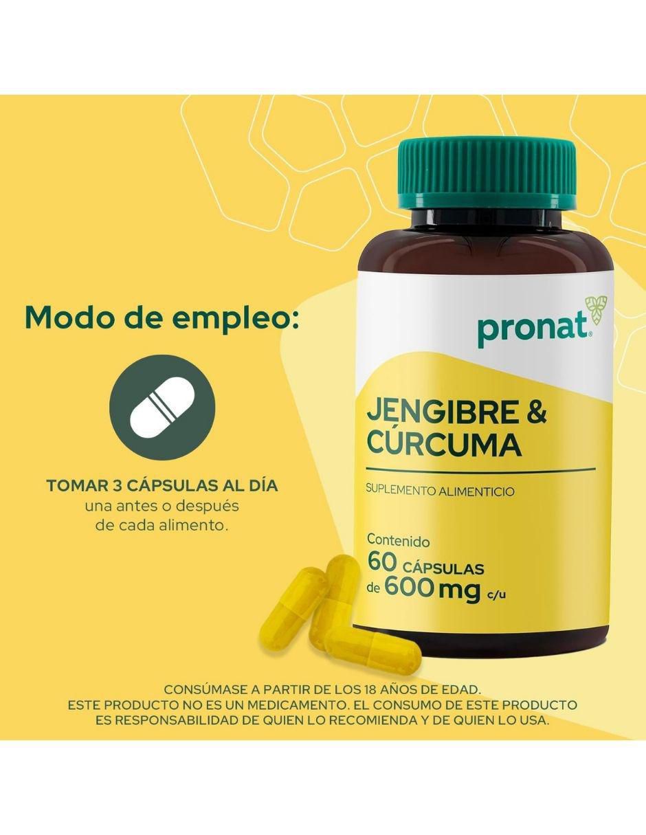 Kit de suplementos alimenticios Jengibre & Cúrcuma 60 Cápsulas - Pronat 2