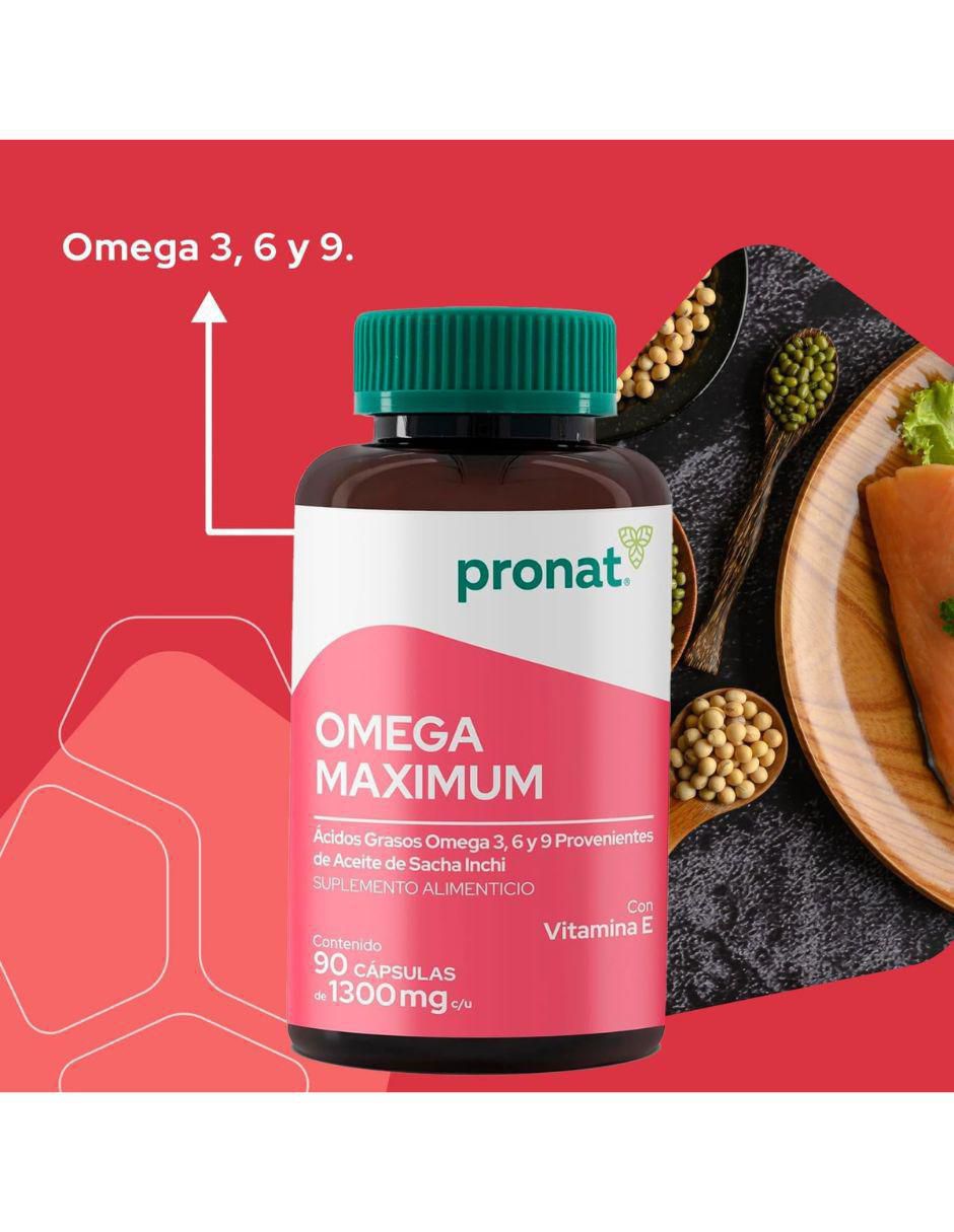 Kit de suplementos alimenticios Omega Maximum Omega 3, 6 y 9, 90 Cápsulas - Pronat 2