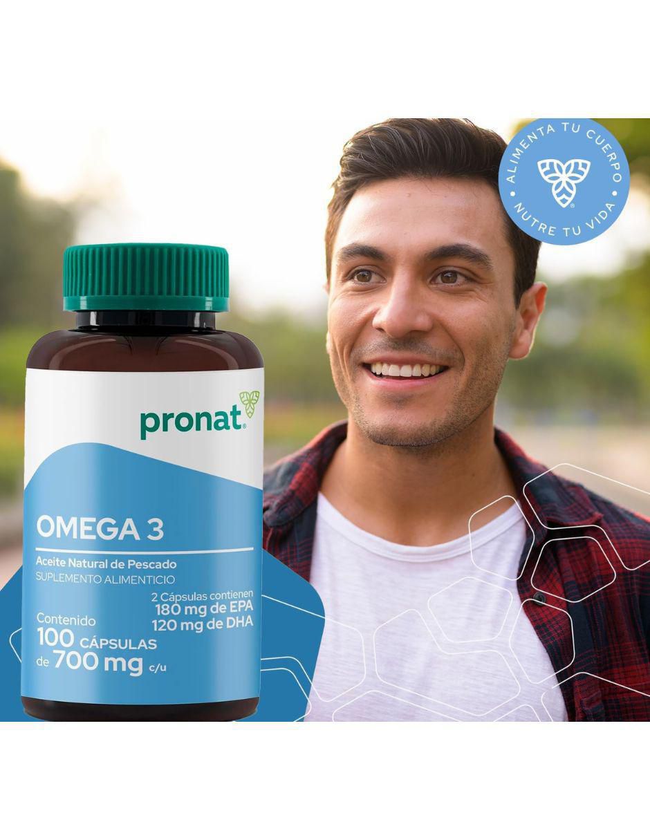 Kit de suplementos alimenticios Omega 3 con EPA y DHA (100 Perlas) - Pronat 4