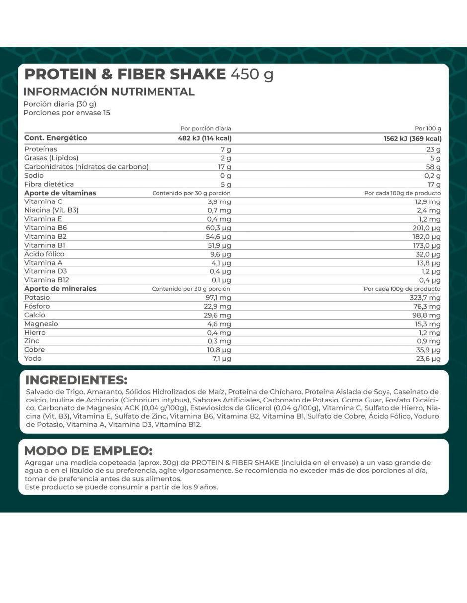 Protein & Fiber Shake sabor manzana verde 7