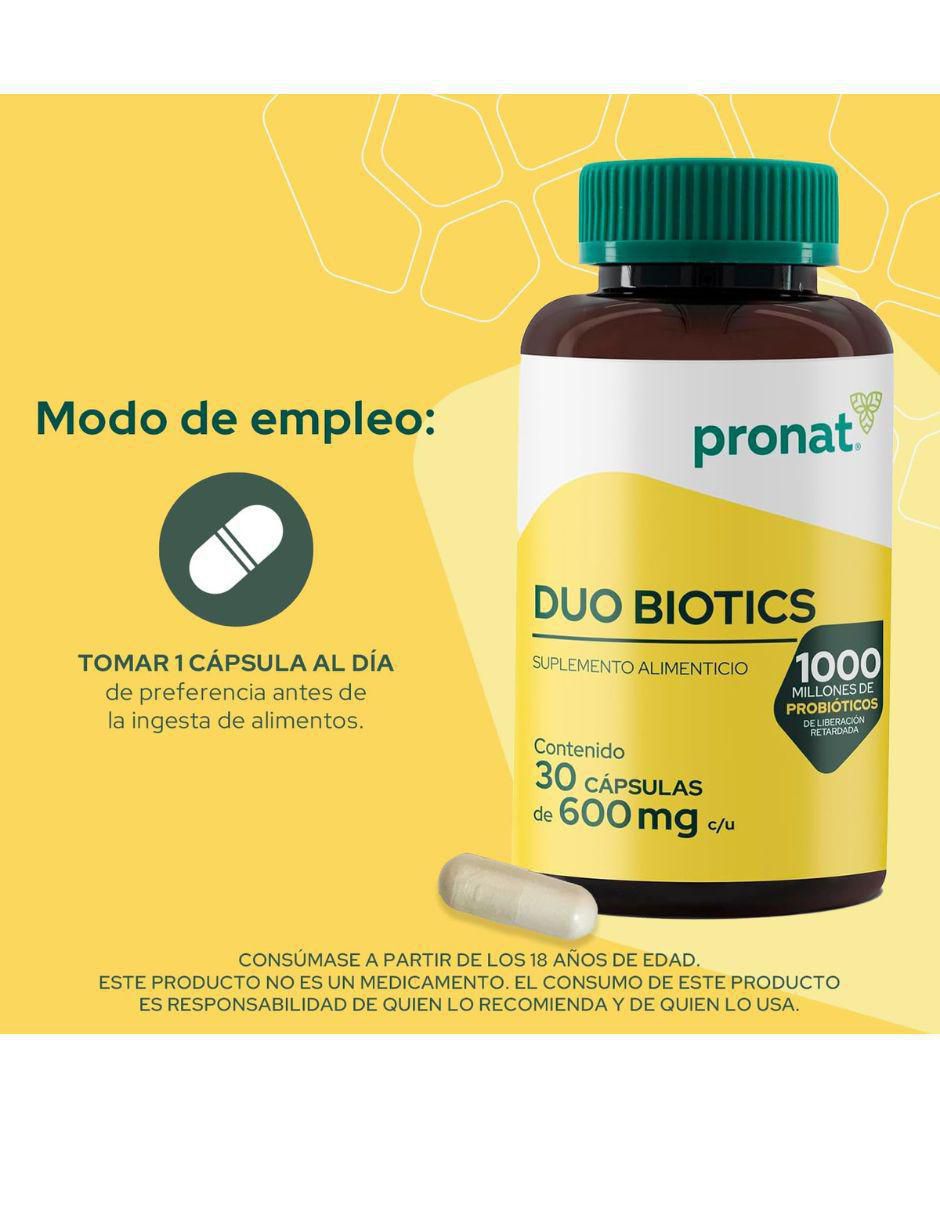 Duo Biotics con inulina de agave, lactobacillus acidophilus 3