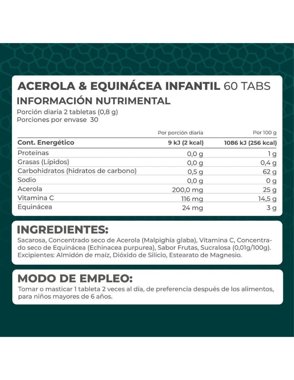 Acerola & Equinácea Kids + Omega 3 con dha, epa y vitamina e sabor frutas 12