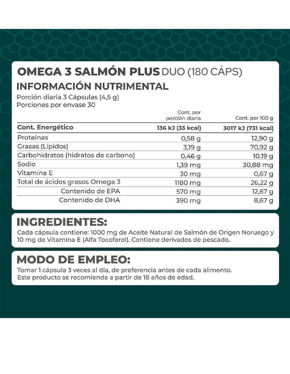 Omega 3 Salmón Plus con dha, epa y vitamina e 6
