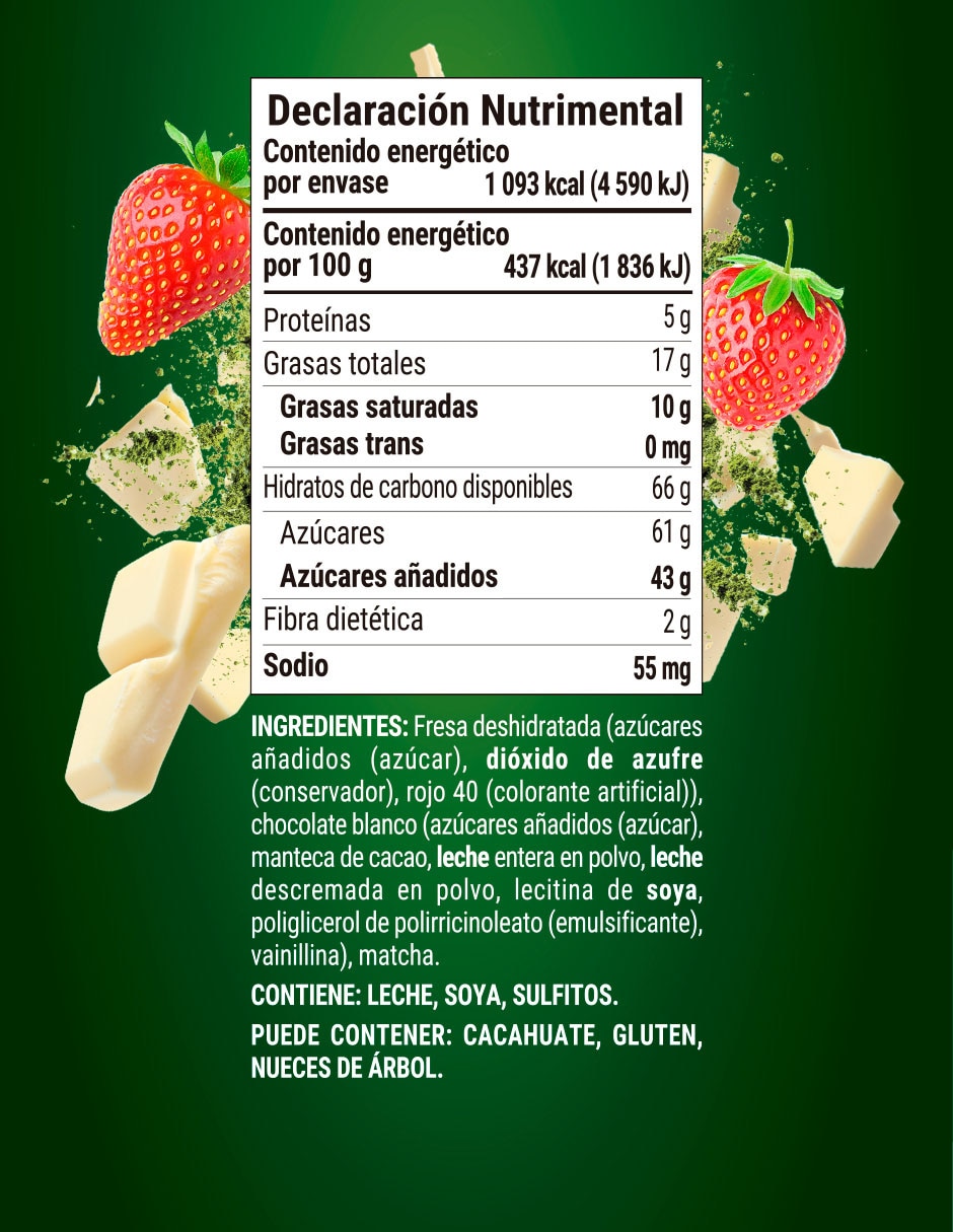 Fresa con chocolate blanco matcha 250 g 2