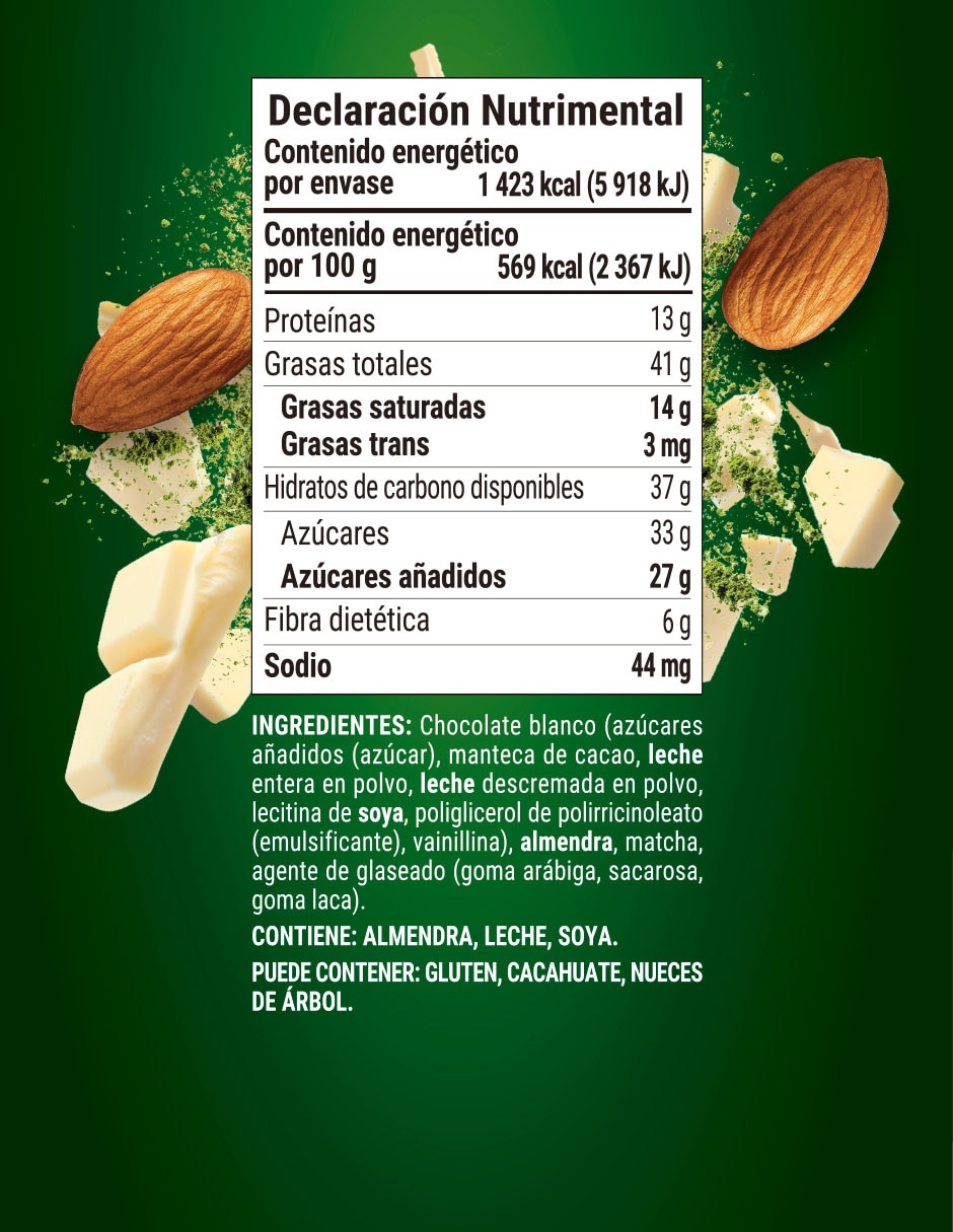 Almendra con chocolate blanco y matcha 250 g 3