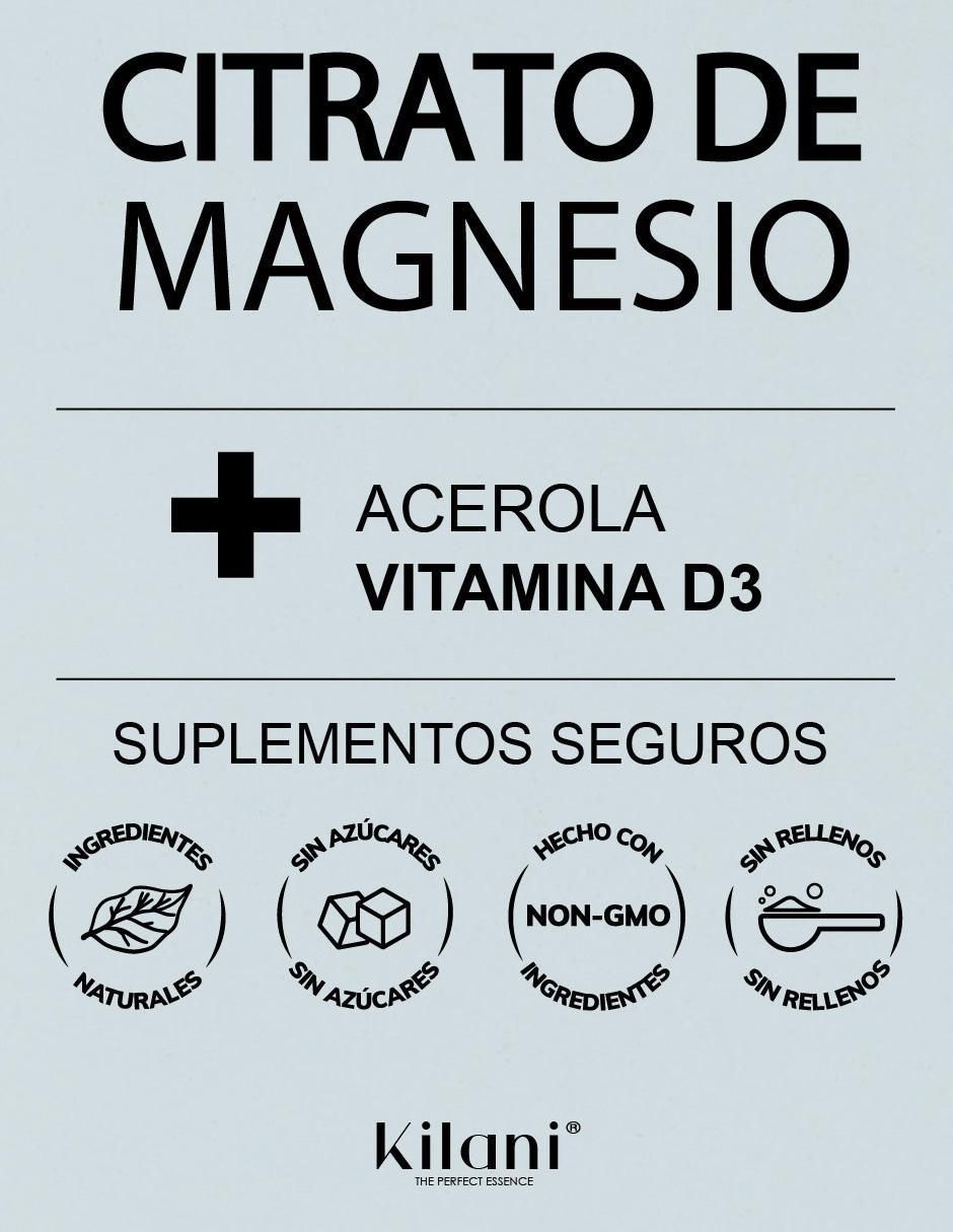 Citrato de Magnesio Acerola Vitamina D3 con citrato de magnesio 6