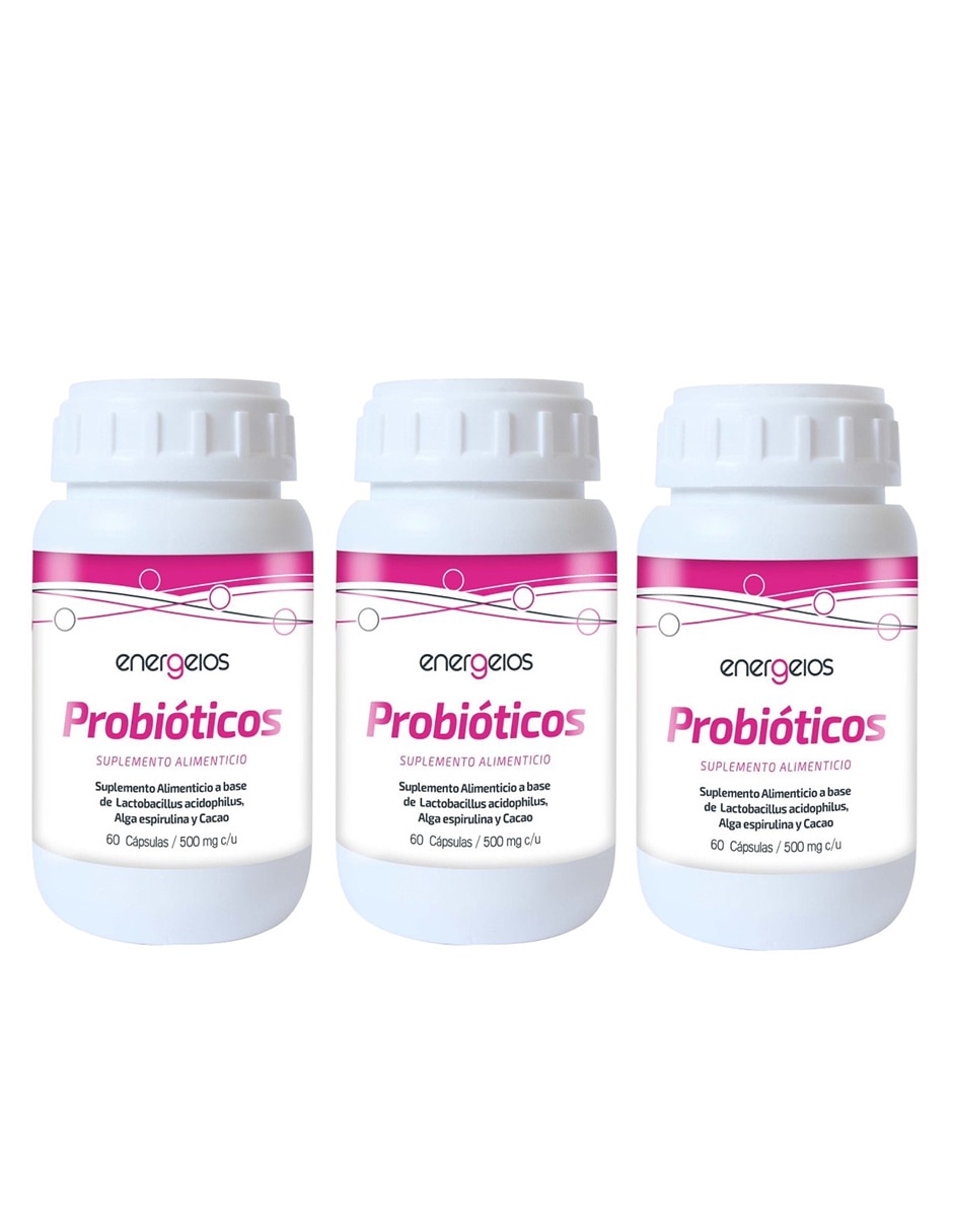 Kit de suplementos alimenticios de Probióticos espirulina 60 cápsulas 500mg Energeios Kit de suplementos alimenticios de Probióticos espirulina 60 cápsulas 500mg Energeios