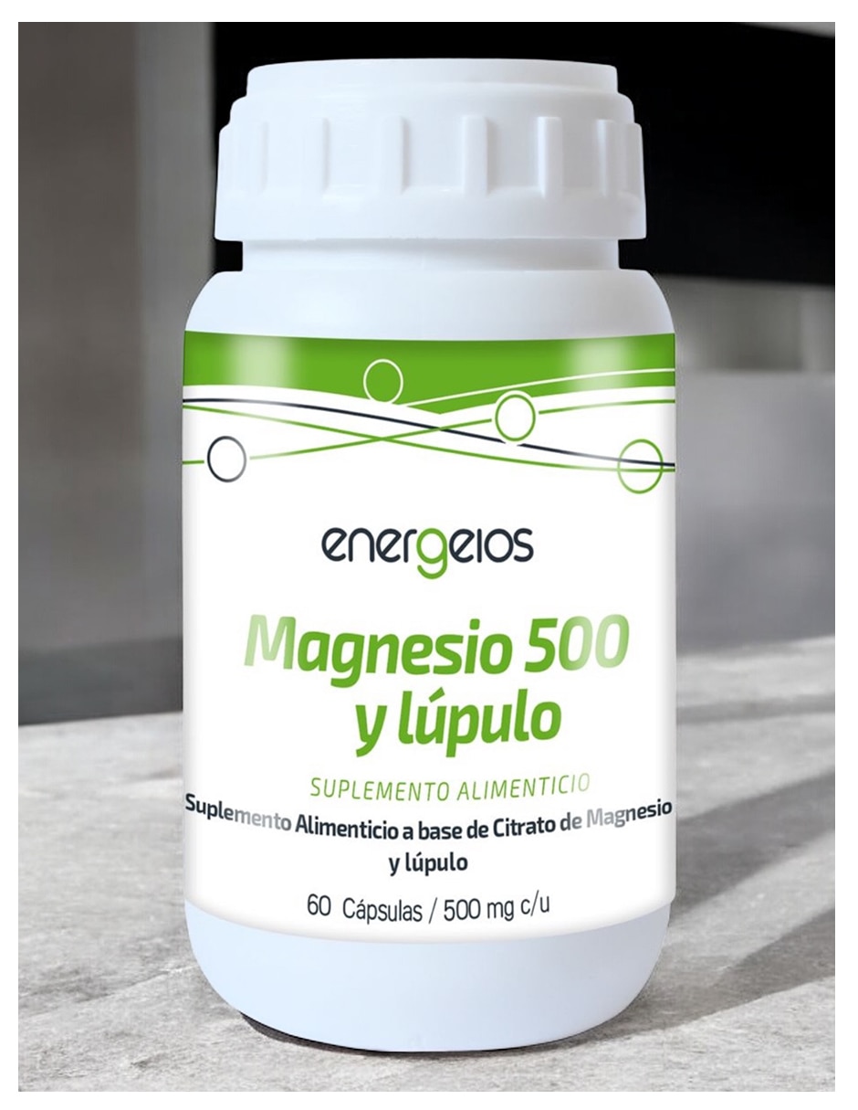 Kit de suplementos alimenticios de Citrato de magnesio 60 cápsulas 500 mg Energeios 2