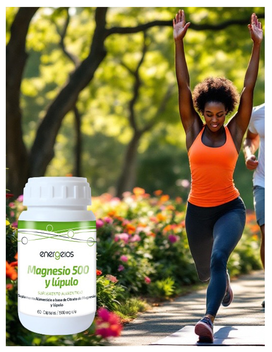 Kit de suplementos alimenticios de Citrato de magnesio 60 cápsulas 500 mg Energeios 3