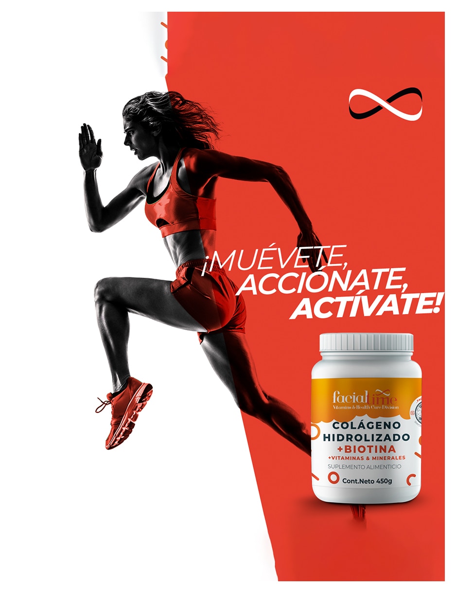 Kit de suplementos alimenticios de Colágeno hidrolizado con Biotina FacialTime 450 G Facialtime 5