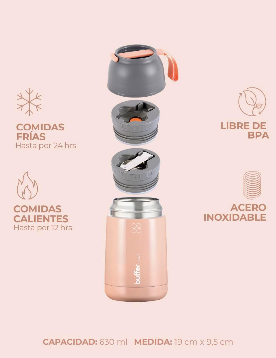 Termo buffer de acero inoxidable termo six con tapa rosca 630 ml 8