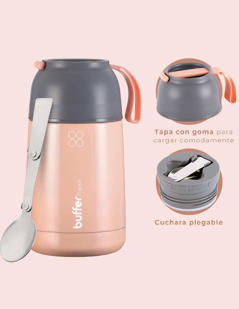 Termo buffer de acero inoxidable termo six con tapa rosca 630 ml 10