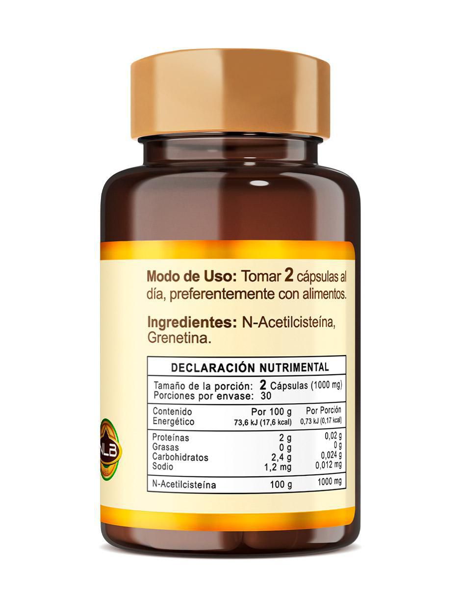NAC 60 Cáps N-Acetilcisteína Naturelab con n-acetyl cysteine de 60 cápsulas 3