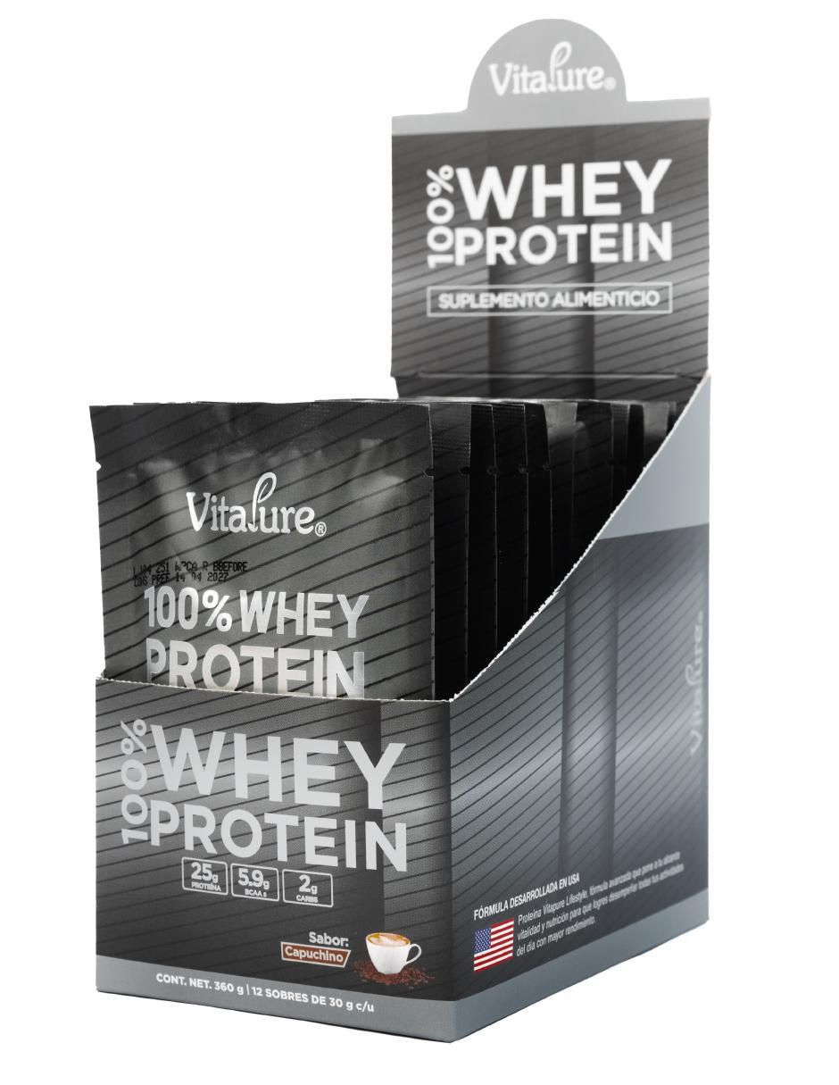 Proteina Whey Vitapure sabor capuccino de 12 sobres 4