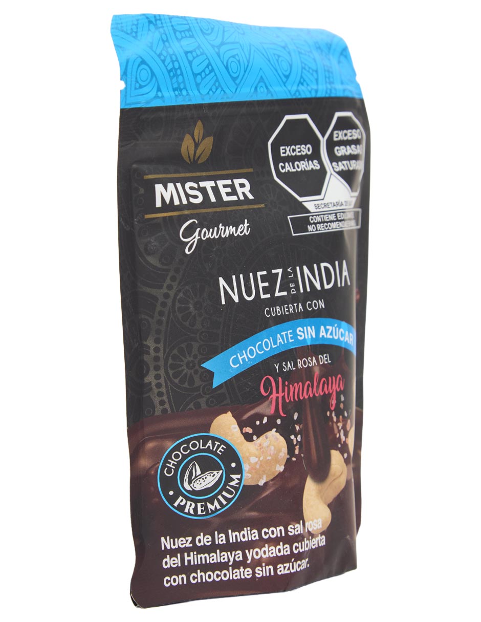 Nuez de la india cubierta con chocolate sin azúcar y sal rosa del himalaya 2