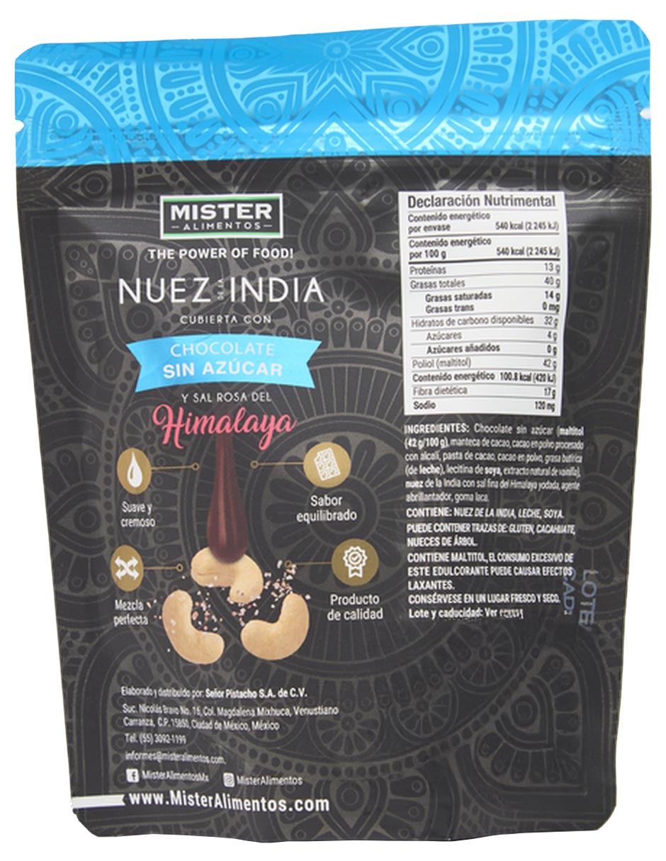 Nuez de la india cubierta con chocolate sin azúcar y sal rosa del himalaya 3