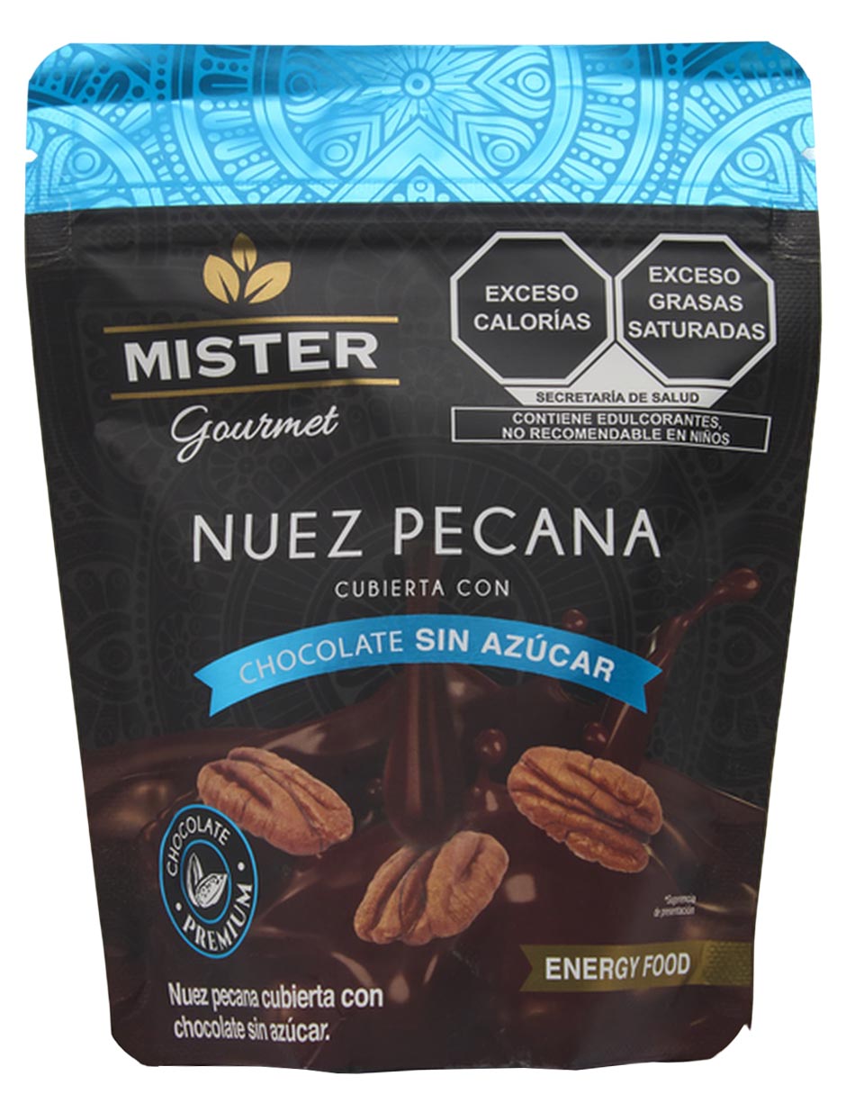 Nuez pecana cubierta con chocolate sin azúcar