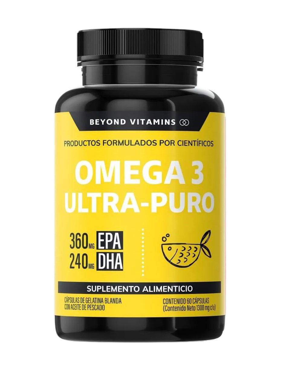 Omega 3 Ultra Puro aceite de pescado con omega 3 sabor natural de 60 cáp 3