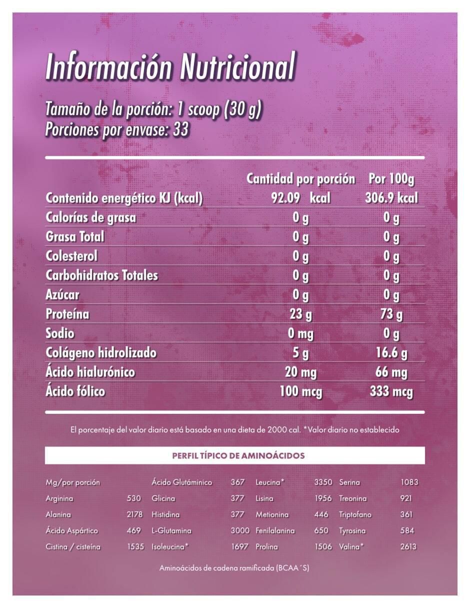 Proteína aislada de suero de leche, colágeno y ácido hialurónico sabor chocolate de 1 kg 5
