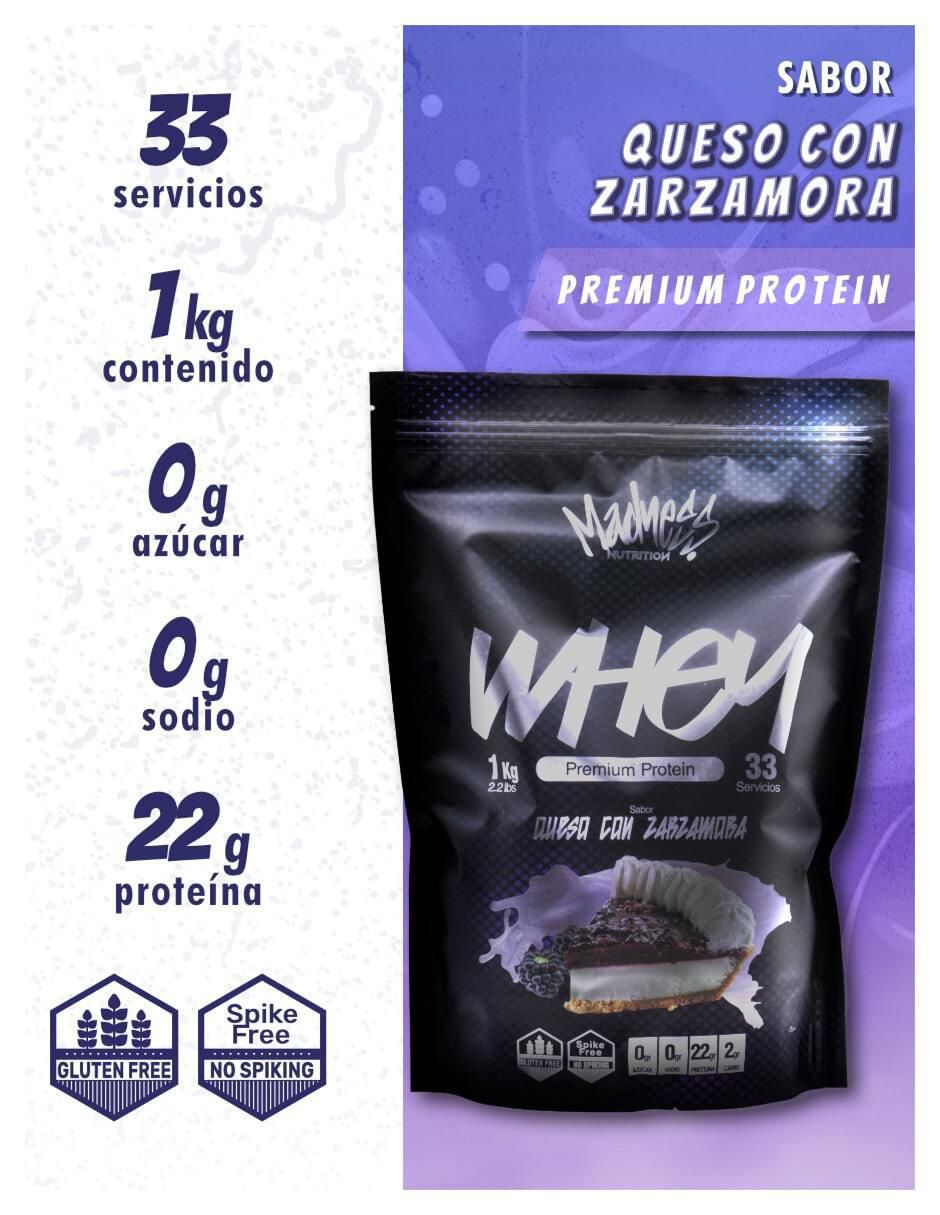 Whey premium protein sabor zarzamora de 1 kg 2