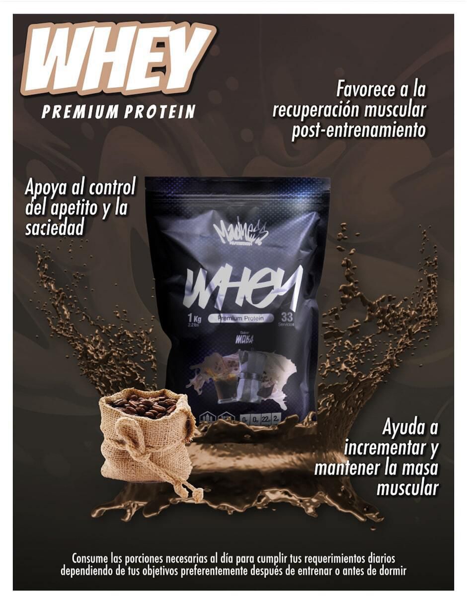 Whey premium protein sabor moka de 1 kg 4