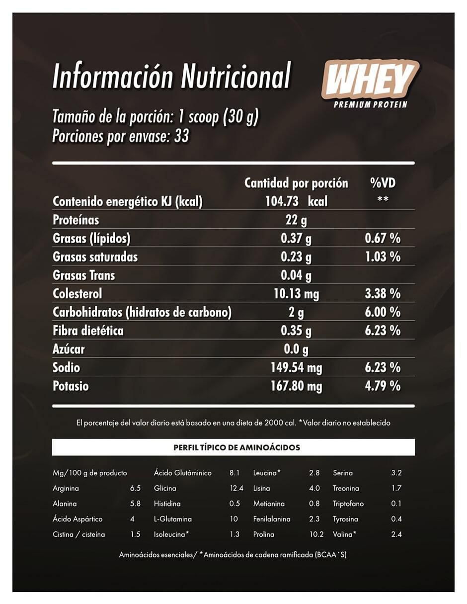 Whey premium protein sabor moka de 1 kg 5