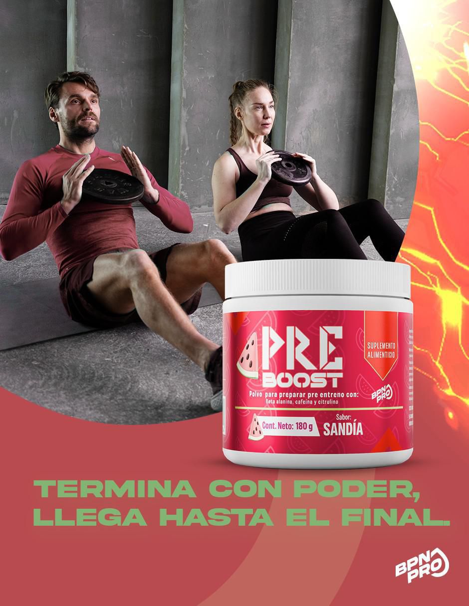 Pre-entreno Pre-boost con citrulina sabor sandia de 180 g 3