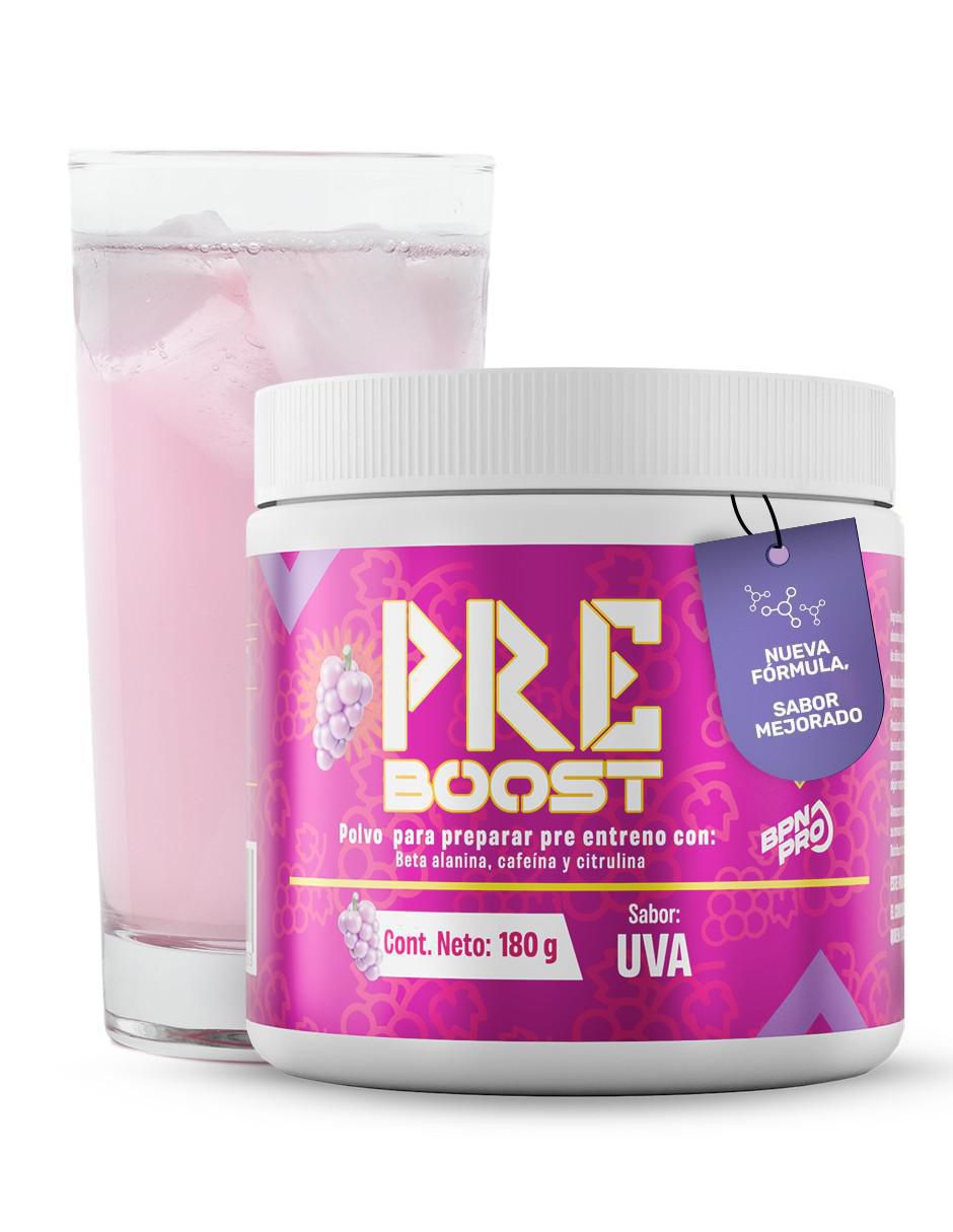 Pre-entreno Pre-boost con cafeína sabor uva de 180 g Pre-entreno Pre-boost con cafeína sabor uva de 180 g