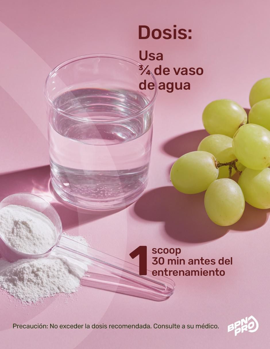 Pre-entreno Pre-boost con cafeína sabor uva de 180 g 5