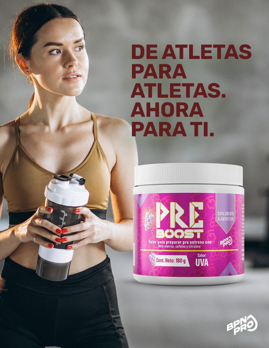 Pre-entreno Pre-boost con cafeína sabor uva de 180 g 6