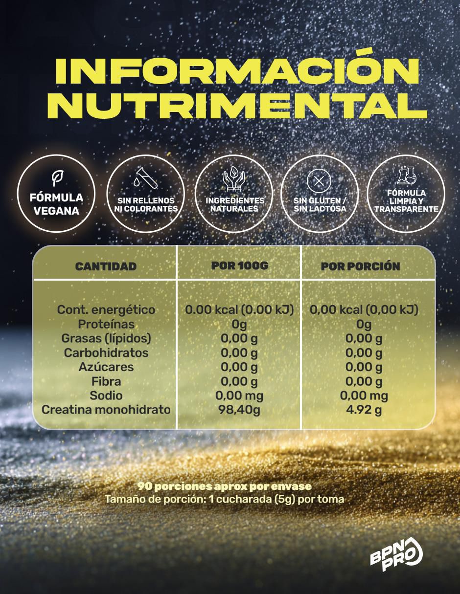 Creatina Monohidratada Micronizada con Fórmula Pura de 450 g 4