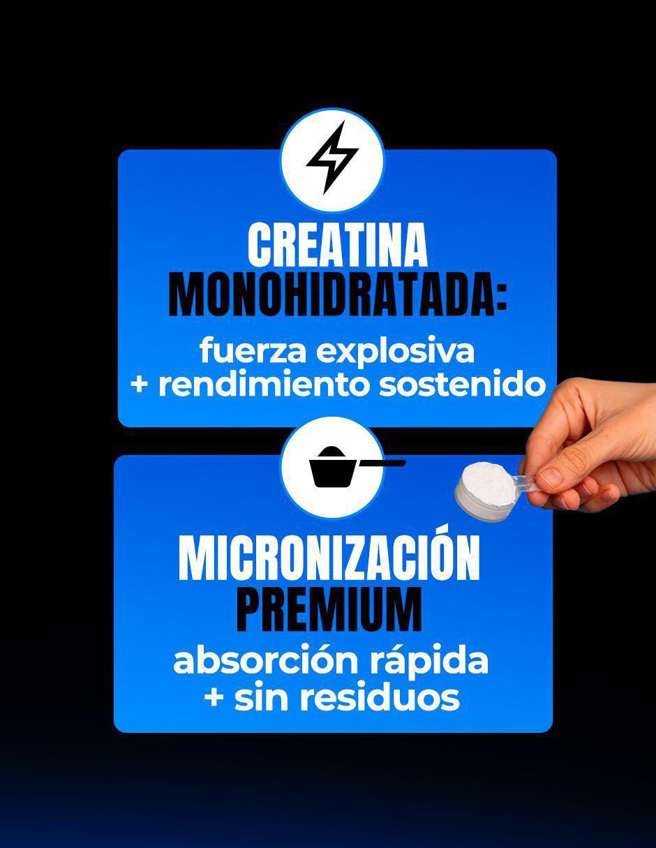 Creatina Monohidratada Micronizada de alta pureza en polvo rendimiento y fuerza de 300 g 10