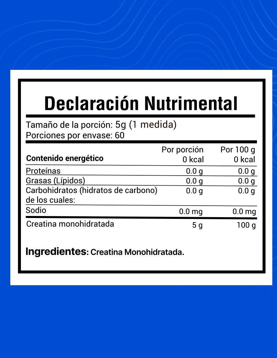 Creatina Monohidratada Micronizada de alta pureza en polvo rendimiento y fuerza de 300 g 15