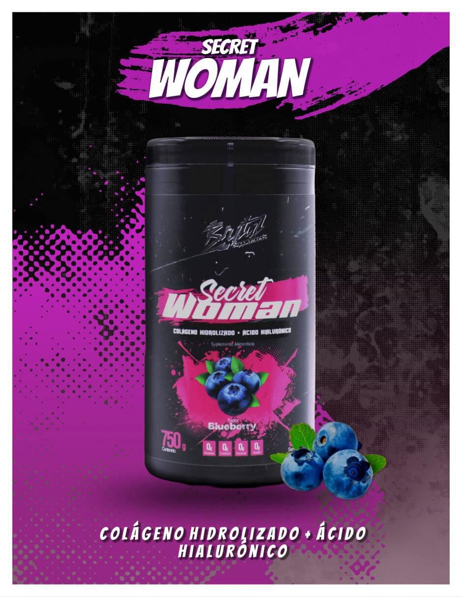 Secret woman con colágeno hidrolizado, ácido hialurónico sabor mora azul de 750 g 3