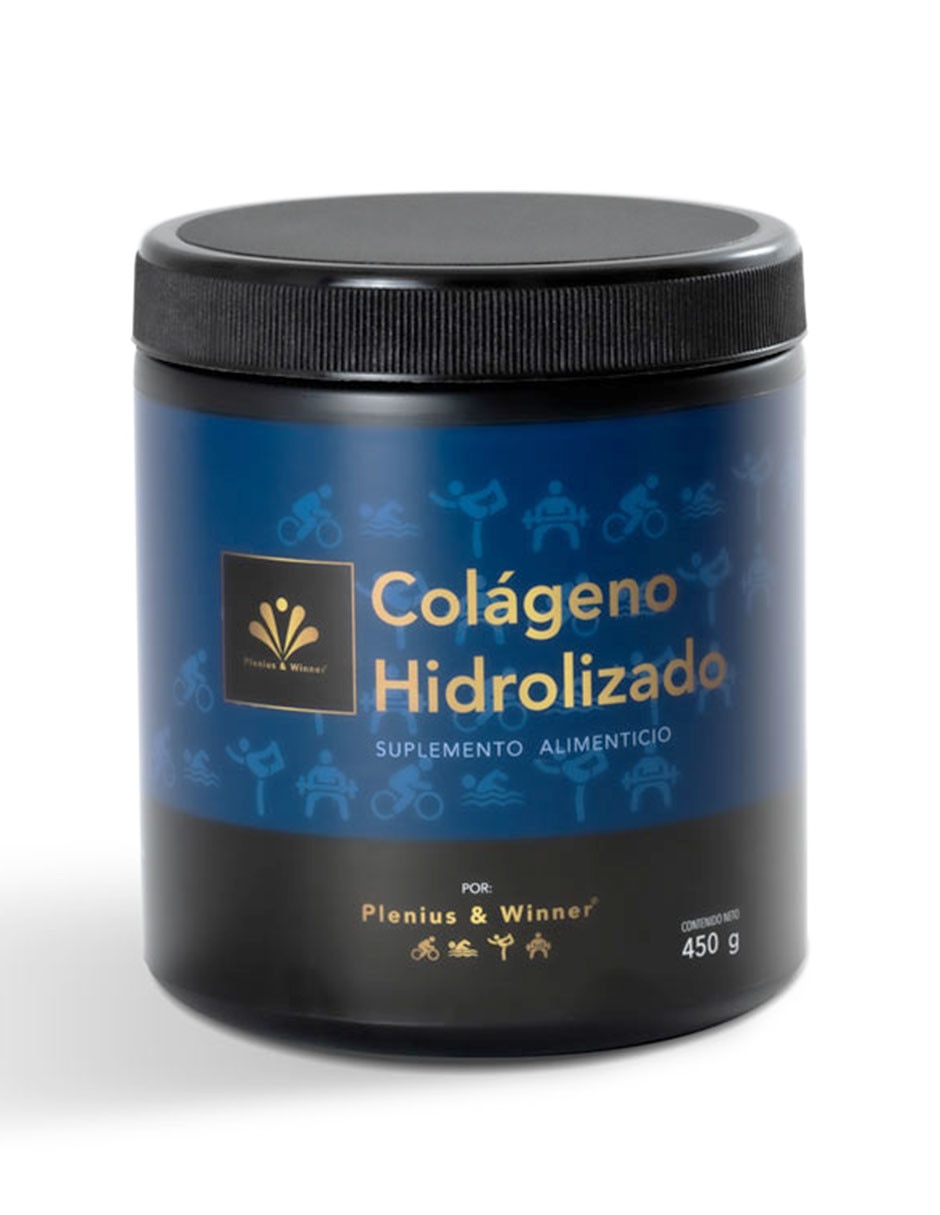 Plenius & Winner COLAGENO HIDROLIZADO, Suplemento Alimenticio en polvo para preparar bebida, bote con 450g, con dosificadora. Plenius & Winner con colágeno hidrolizado de 450 g