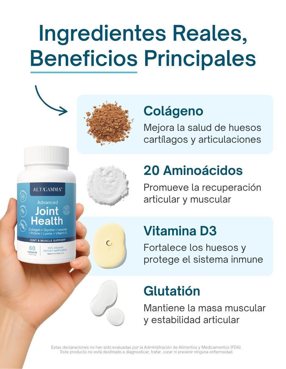 Advanced Joint Health con colágeno hidrolizado con 20 aminoácidos sabor pescado de 60 cápsulas 3