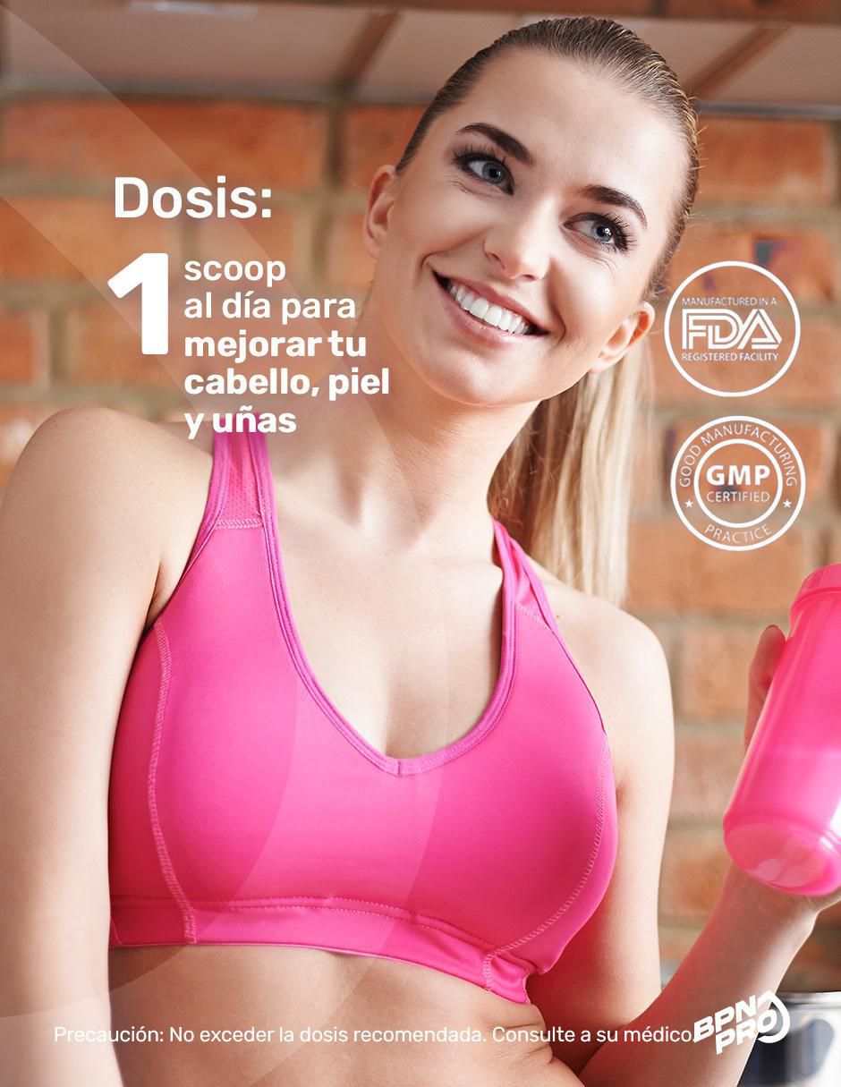 Colágeno con Biotina, Ácido hialurónico, Ácido fólico y Vitamina C sabor fresa de 360 g 5